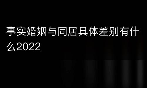事实婚姻与同居具体差别有什么2022