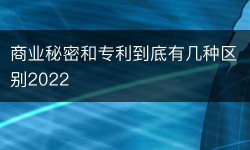 商业秘密和专利到底有几种区别2022