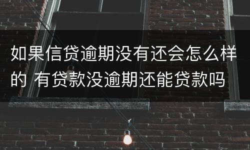如果信贷逾期没有还会怎么样的 有贷款没逾期还能贷款吗