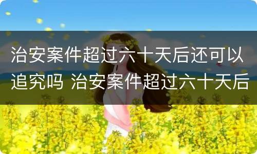 治安案件超过六十天后还可以追究吗 治安案件超过六十天后还可以追究吗