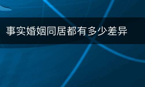 事实婚姻同居都有多少差异