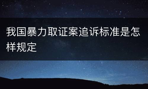 我国暴力取证案追诉标准是怎样规定