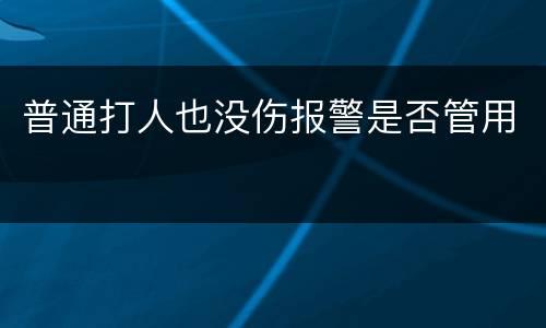 普通打人也没伤报警是否管用