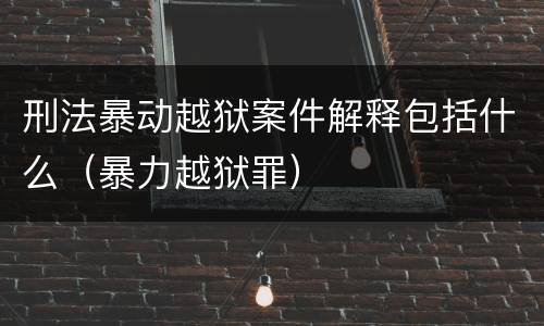 刑法暴动越狱案件解释包括什么（暴力越狱罪）