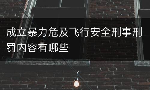 成立暴力危及飞行安全刑事刑罚内容有哪些