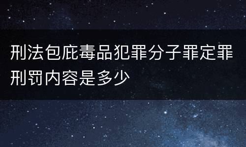 刑法包庇毒品犯罪分子罪定罪刑罚内容是多少