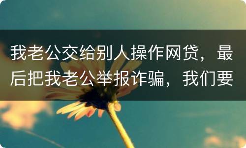 我老公交给别人操作网贷，最后把我老公举报诈骗，我们要把钱还上还会判刑吗