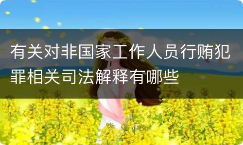 有关对非国家工作人员行贿犯罪相关司法解释有哪些