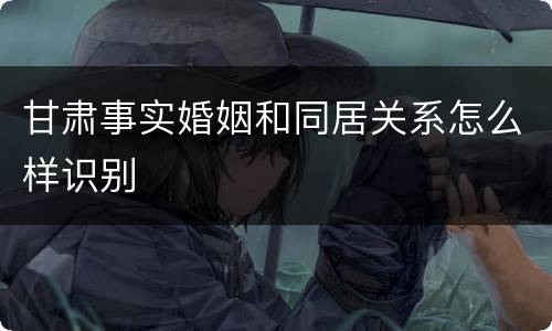 甘肃事实婚姻和同居关系怎么样识别