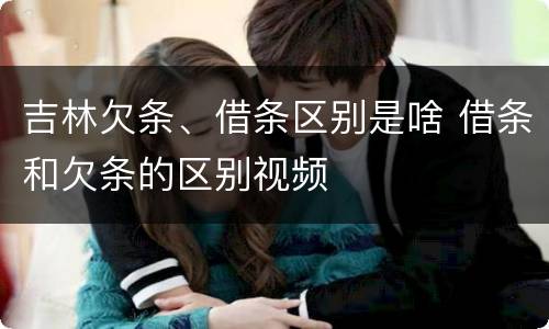 吉林欠条、借条区别是啥 借条和欠条的区别视频