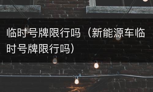 临时号牌限行吗（新能源车临时号牌限行吗）