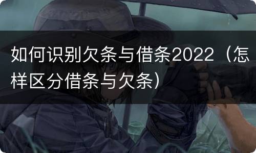 如何识别欠条与借条2022（怎样区分借条与欠条）
