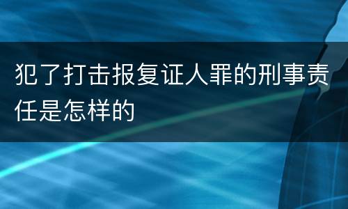 犯了打击报复证人罪的刑事责任是怎样的