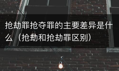 抢劫罪抢夺罪的主要差异是什么（抢劫和抢劫罪区别）