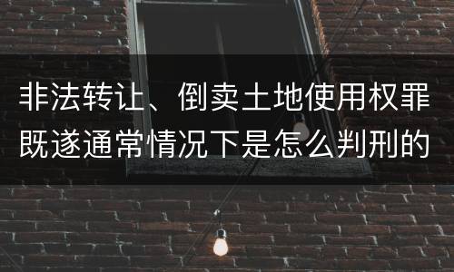非法转让、倒卖土地使用权罪既遂通常情况下是怎么判刑的
