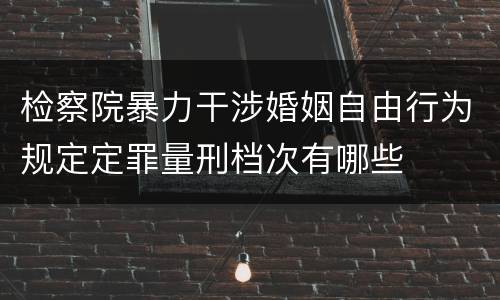 检察院暴力干涉婚姻自由行为规定定罪量刑档次有哪些