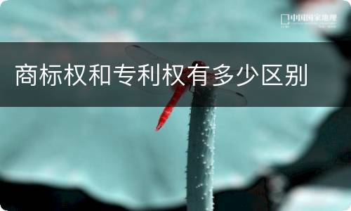商标权和专利权有多少区别