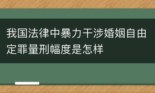 我国法律中暴力干涉婚姻自由定罪量刑幅度是怎样