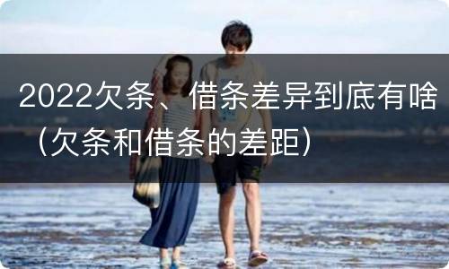 2022欠条、借条差异到底有啥（欠条和借条的差距）