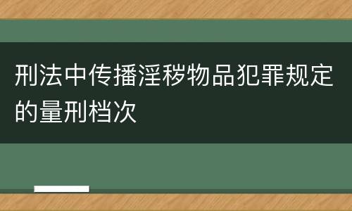刑法中传播淫秽物品犯罪规定的量刑档次