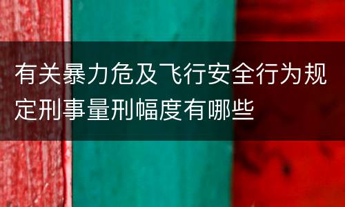 有关暴力危及飞行安全行为规定刑事量刑幅度有哪些
