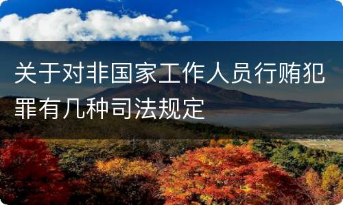 关于对非国家工作人员行贿犯罪有几种司法规定
