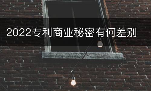 2022专利商业秘密有何差别