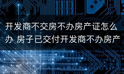 开发商不交房不办房产证怎么办 房子已交付开发商不办房产证