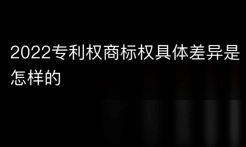 2022专利权商标权具体差异是怎样的