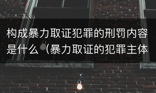 构成暴力取证犯罪的刑罚内容是什么（暴力取证的犯罪主体）