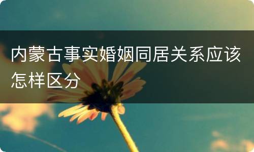 内蒙古事实婚姻同居关系应该怎样区分