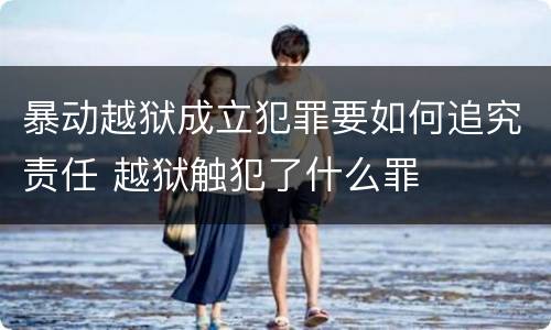 暴动越狱成立犯罪要如何追究责任 越狱触犯了什么罪