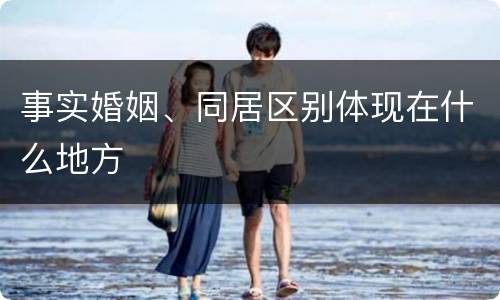 事实婚姻、同居区别体现在什么地方