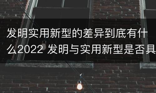 发明实用新型的差异到底有什么2022 发明与实用新型是否具有实用性