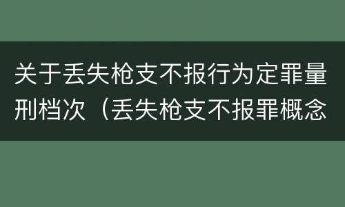 关于丢失枪支不报行为定罪量刑档次（丢失枪支不报罪概念）
