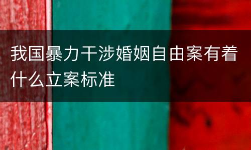 我国暴力干涉婚姻自由案有着什么立案标准