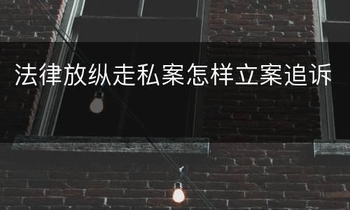 法律放纵走私案怎样立案追诉