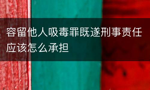 容留他人吸毒罪既遂刑事责任应该怎么承担