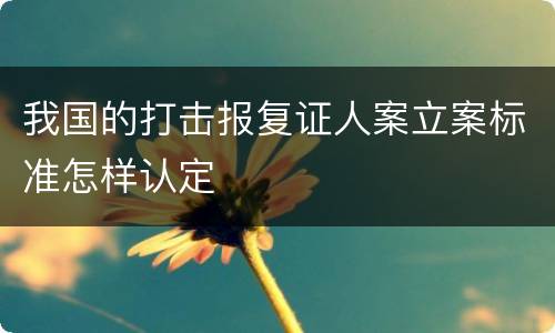 我国的打击报复证人案立案标准怎样认定