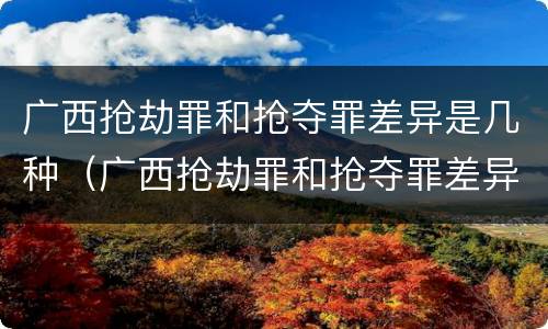 广西抢劫罪和抢夺罪差异是几种（广西抢劫罪和抢夺罪差异是几种形式）