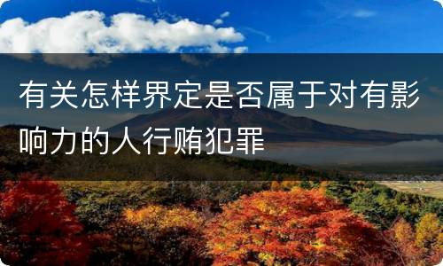 有关怎样界定是否属于对有影响力的人行贿犯罪