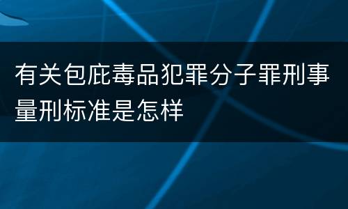 有关包庇毒品犯罪分子罪刑事量刑标准是怎样