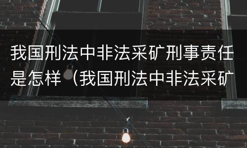 我国刑法中非法采矿刑事责任是怎样（我国刑法中非法采矿刑事责任是怎样的）