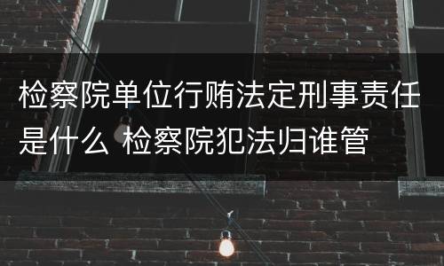 检察院单位行贿法定刑事责任是什么 检察院犯法归谁管