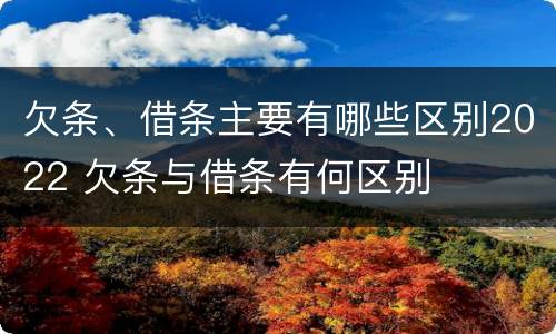 欠条、借条主要有哪些区别2022 欠条与借条有何区别