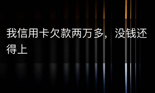 我信用卡欠款两万多，没钱还得上