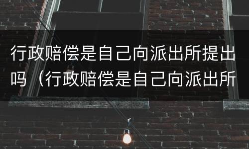 行政赔偿是自己向派出所提出吗（行政赔偿是自己向派出所提出吗为什么）