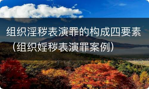 组织淫秽表演罪的构成四要素（组织婬秽表演罪案例）