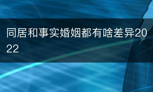 同居和事实婚姻都有啥差异2022