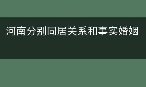 河南分别同居关系和事实婚姻